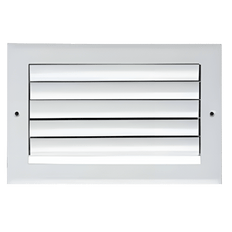 Picture of One Way Curved Blade Adjustable, Sidewall/Ceiling Register, 8 inch x 4 inch, White Aluminum