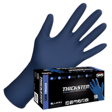 Picture of SAS Thickster Ultra Thick Disposable Gloves, Powder Free, Large, Blue, 50 Pack