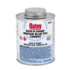 Picture of Oatey Rain-R-Shine Medium Bodied PVC Pipe Cement, 16 oz Can, Blue