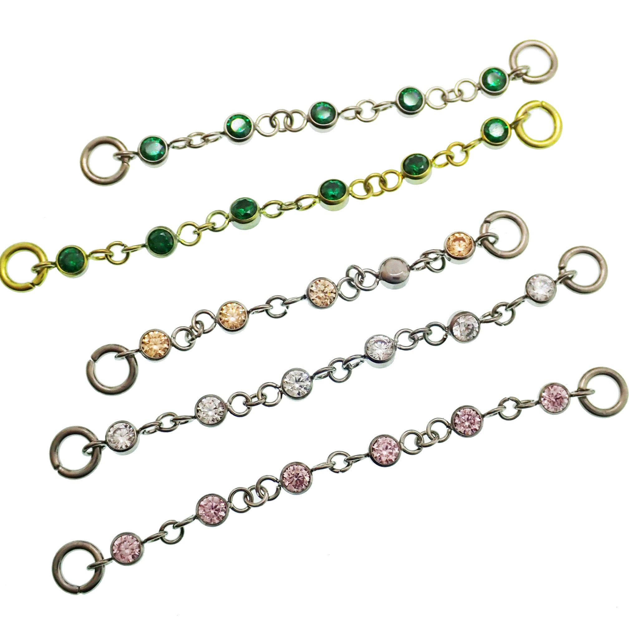Titanium & CZ add on Piercing Chain