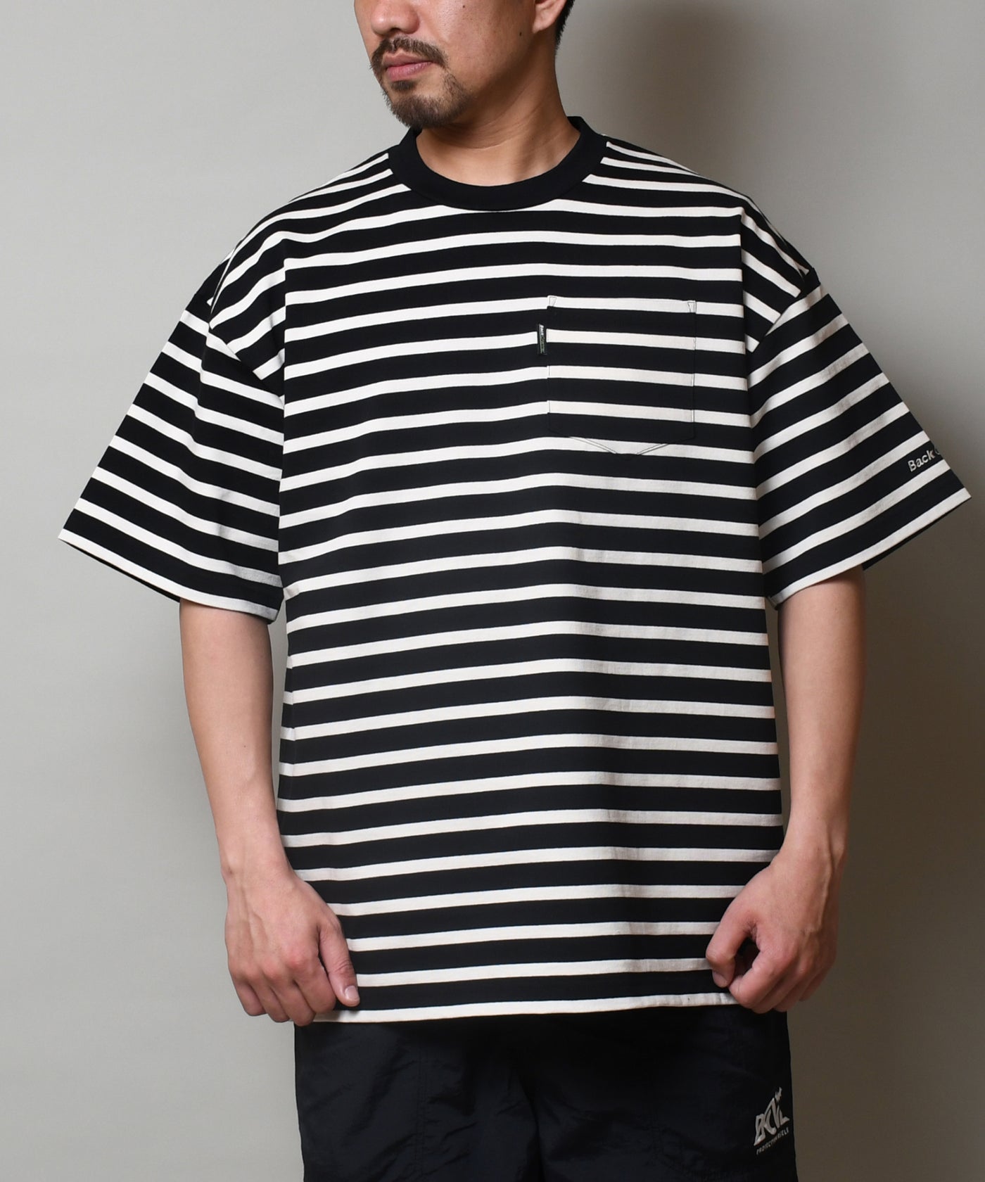 【ennoy】S/S Border T-Shirt BLACK × WHITE