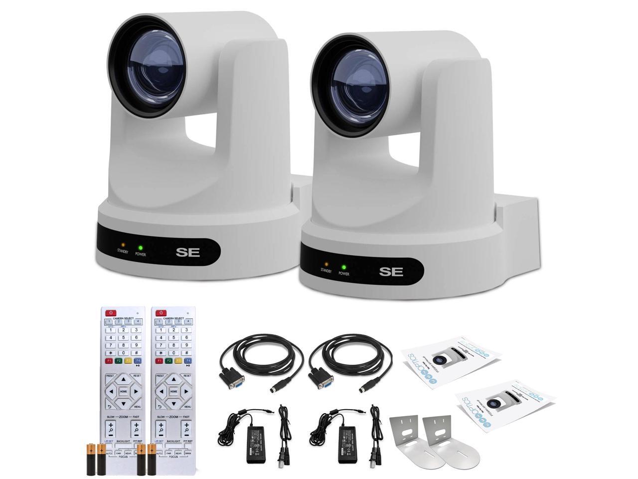 2 x PTZOptics Move SE PTZ Camera with 20x Optical Zoom (White) (PT20X-SE-WH-G3) + 2 x Wall Mount
