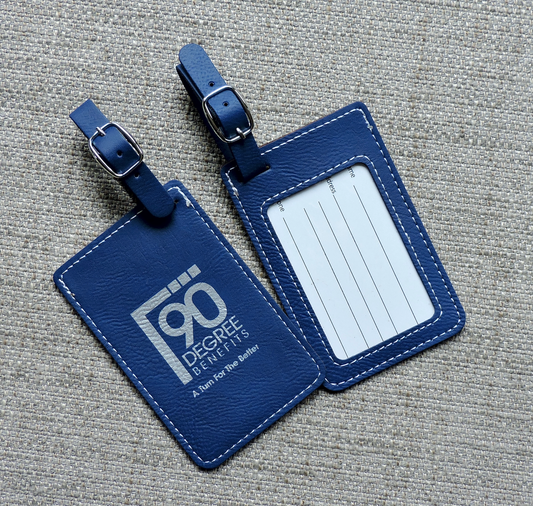Personalized Leather Luggage Tag with Monogram or Handwriting