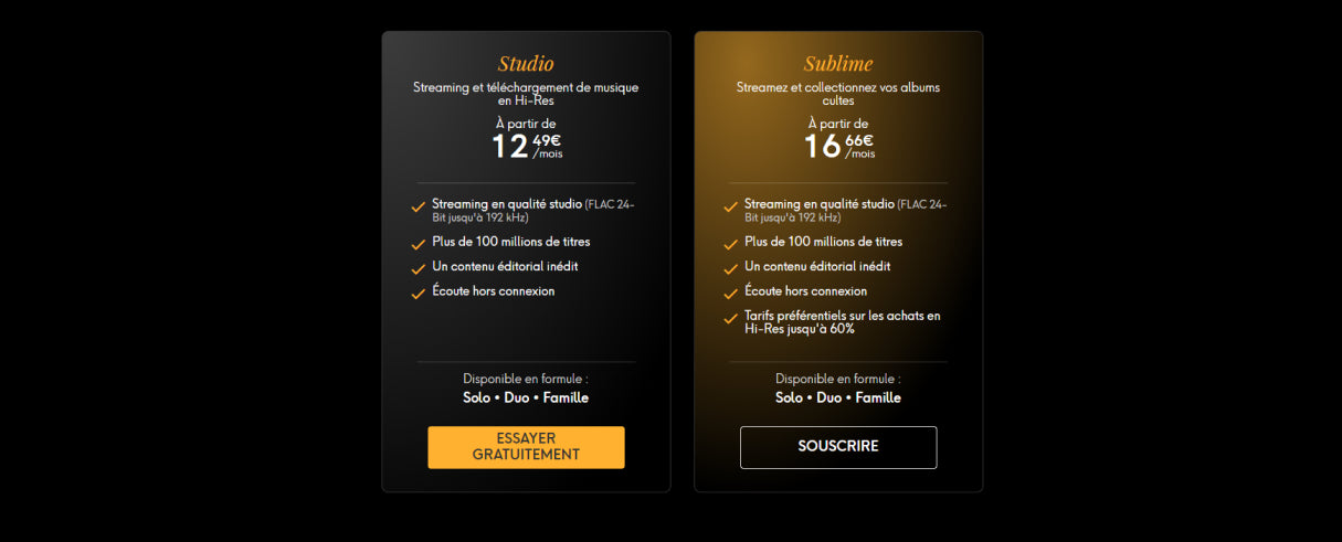 Qobuz Studio and Qobuz Sublime subscription offers