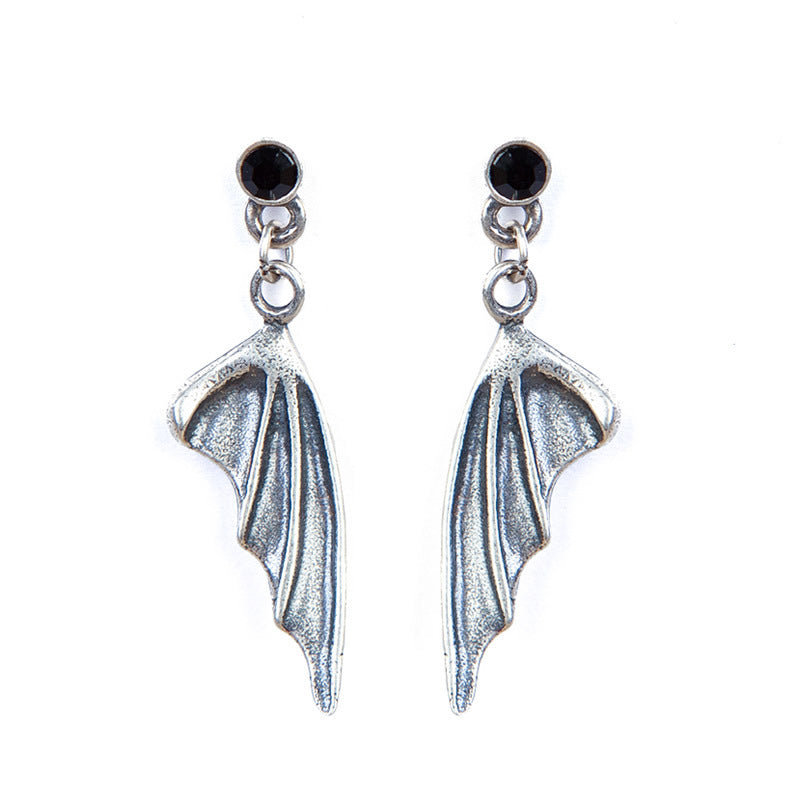 Sterling Silver Devil Wings Earrings - One Pair - GothReal product image