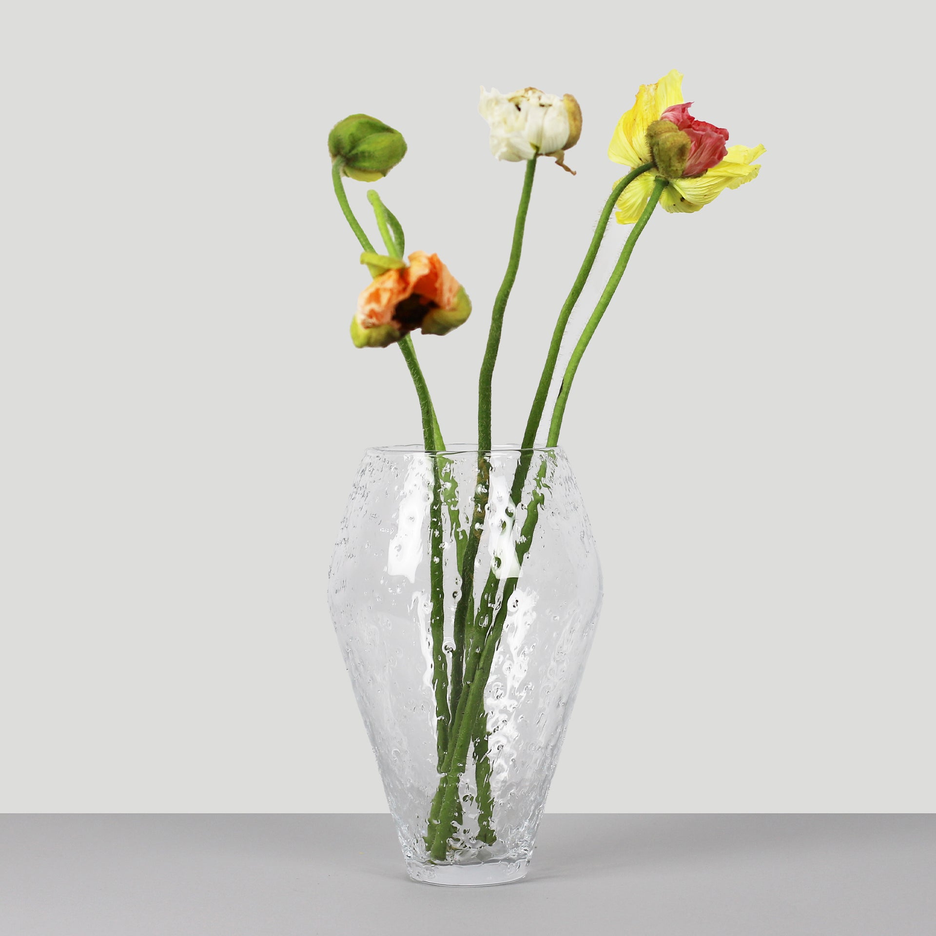 Se Crushed Glass Vase, Large - Clear hos Ro Collection
