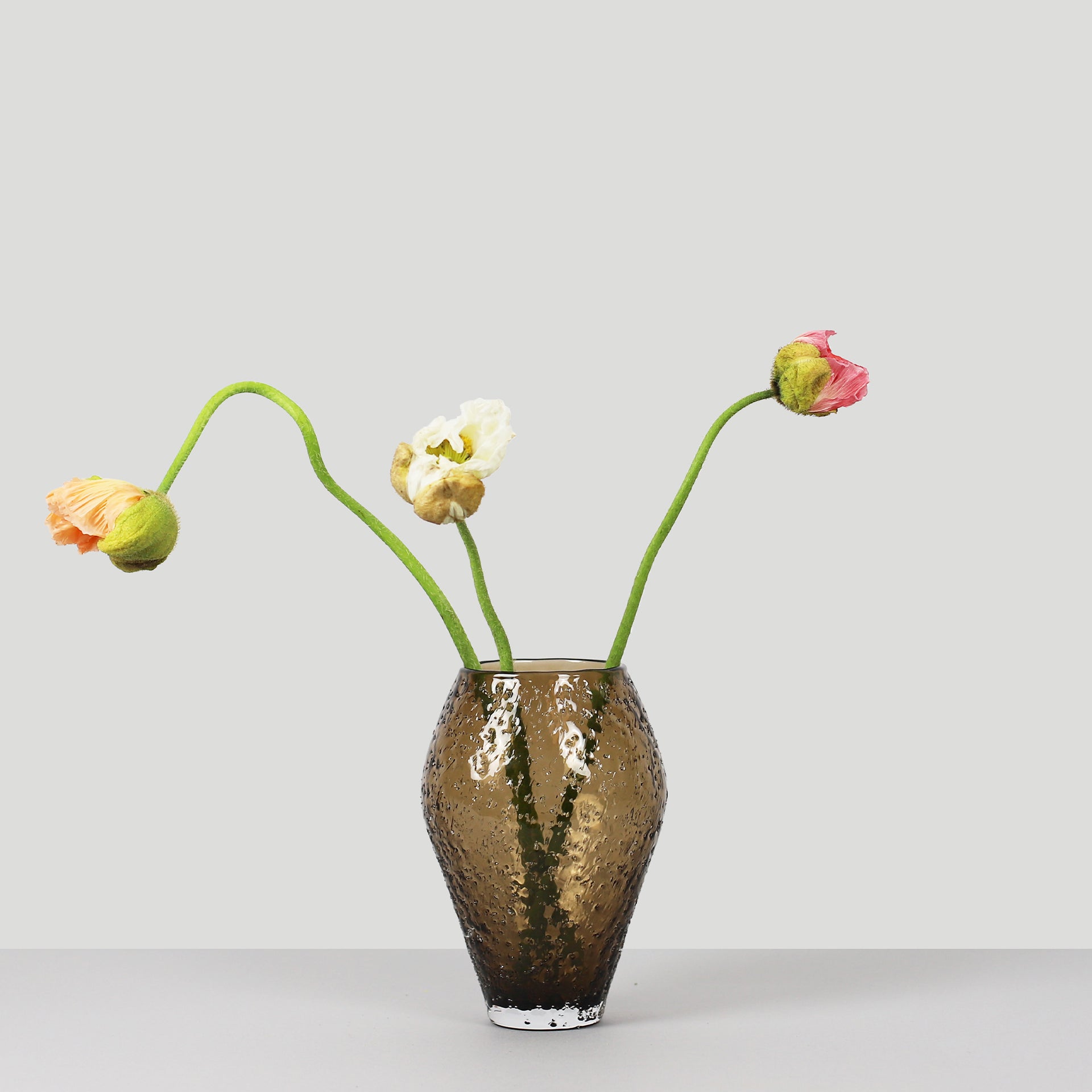 Billede af Crushed Glass Vase, Small - Sepia brown
