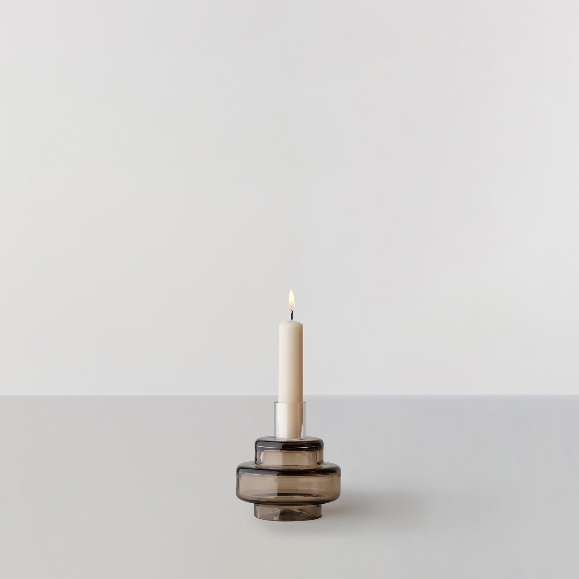 Billede af Glass Candlestick no. 54 - Sepia brown