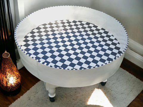 White and black Moroccan coffee table