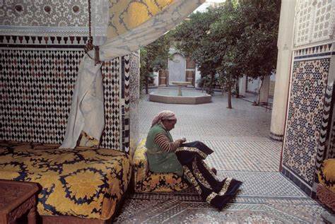 moroccan embroidery by a women