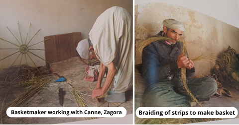 Moroccan basketmaker making big basket