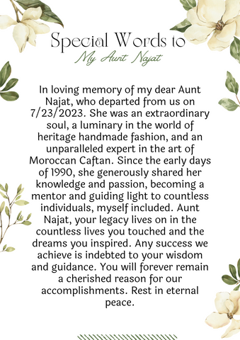 special words to my aunt najat