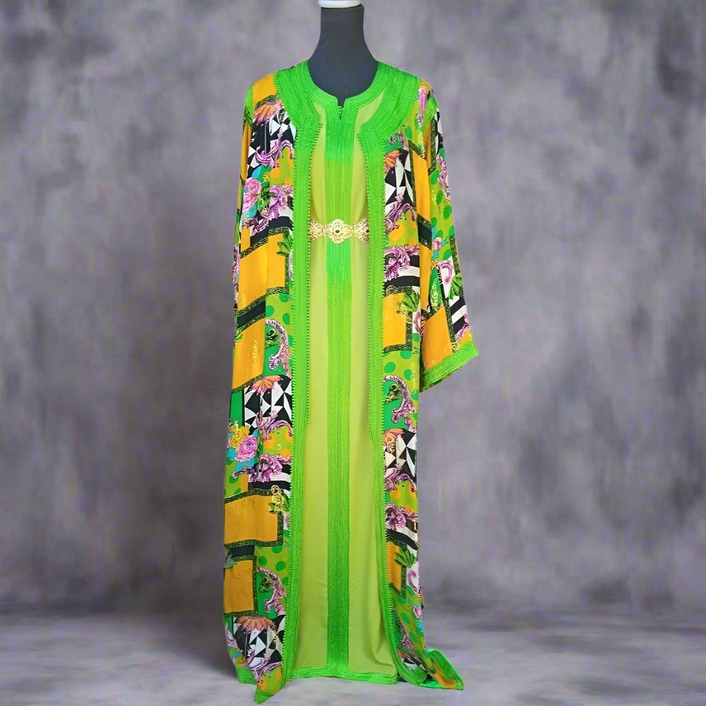 60s Vintage Moroccan Caftan set with Free golden belt