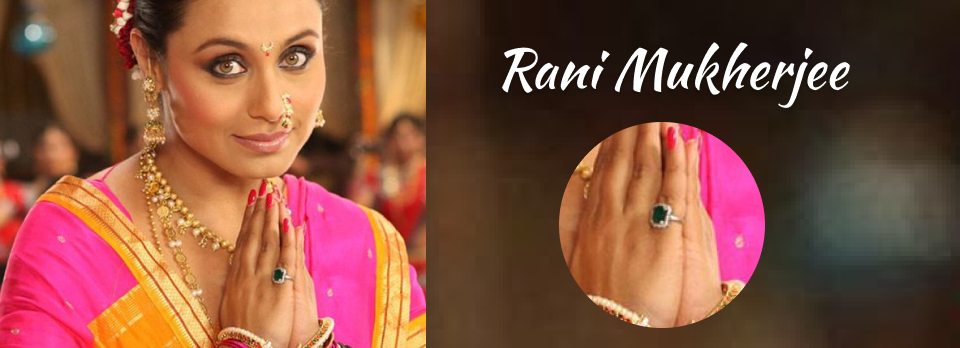 Rani Mukherjee with emerald ring