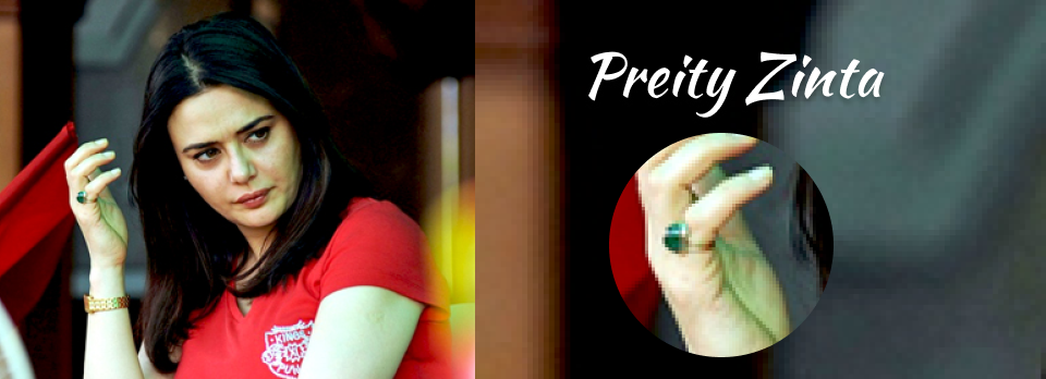 actress wearing a Panna stone is Preity Zinta