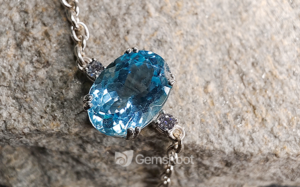 Blue Topaz Silver Rakhi