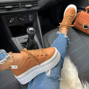 Women Leather Platform Shoes Fashion - STYLE SOURCE