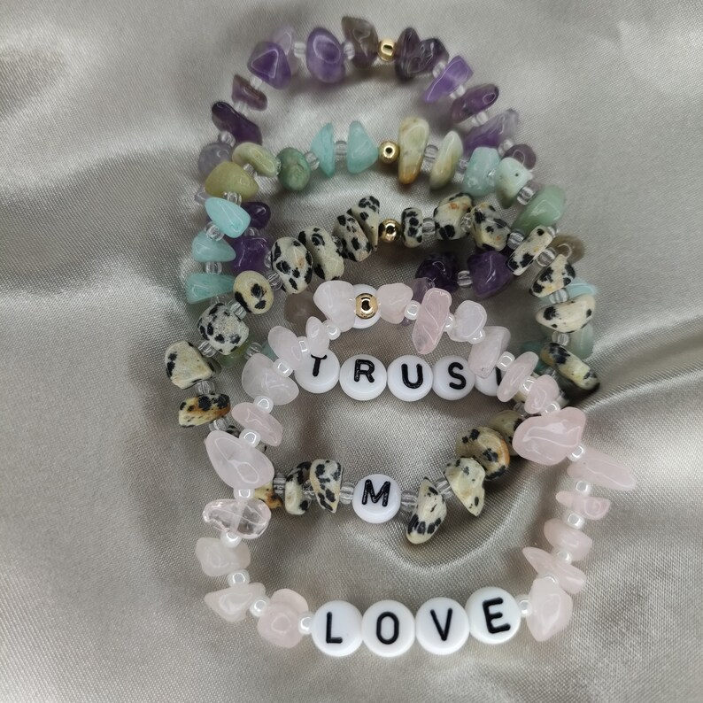 Custom Funfetti Crystal Bracelet  Personalized Beaded Bracelets  Little  Words Project