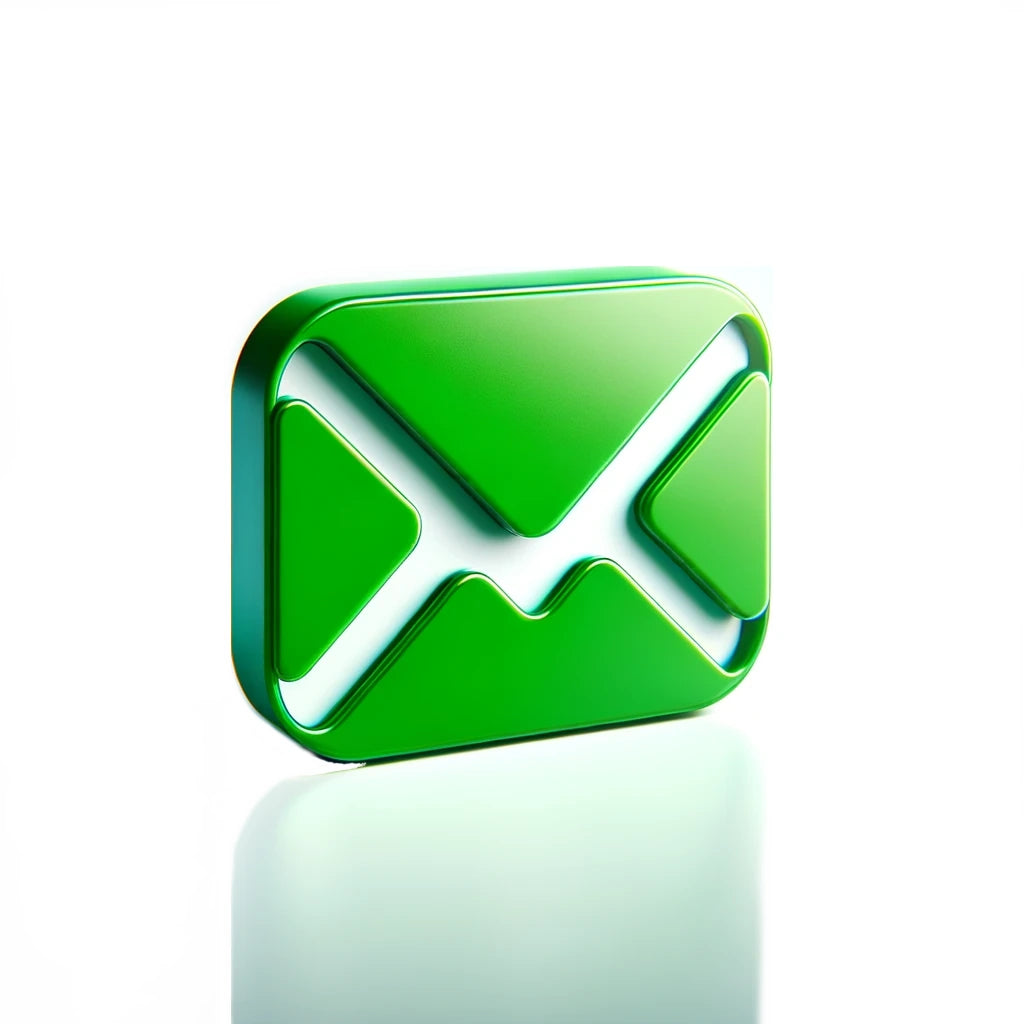 Email, colored in vibrant green, stands against a bright white background.webp__PID:74705079-6b66-462f-92e2-8d79aa357f7f