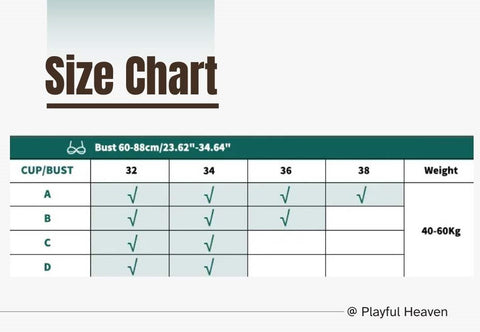 size chart leopard lingerie