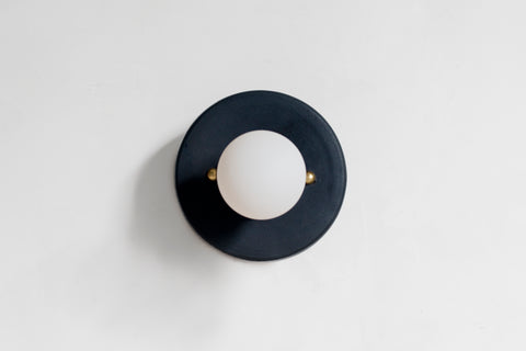 The Hallie in Black, mounted as a sconce. 