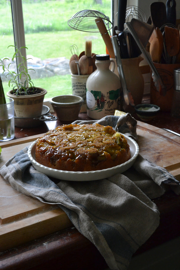 Cast Iron Rhubarb Upside Down Cake Quittner Eden Hill Recipe Final Cake