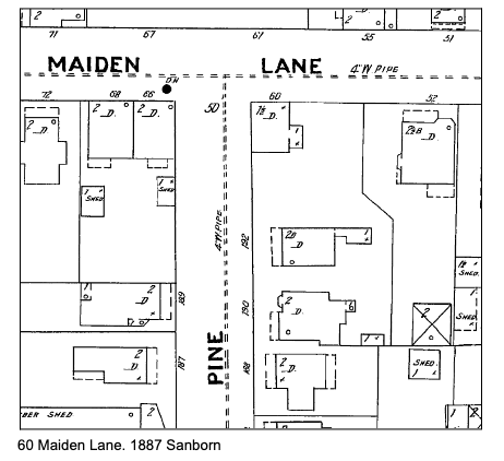 1887 Map of Maiden Lane in Kingston, NY