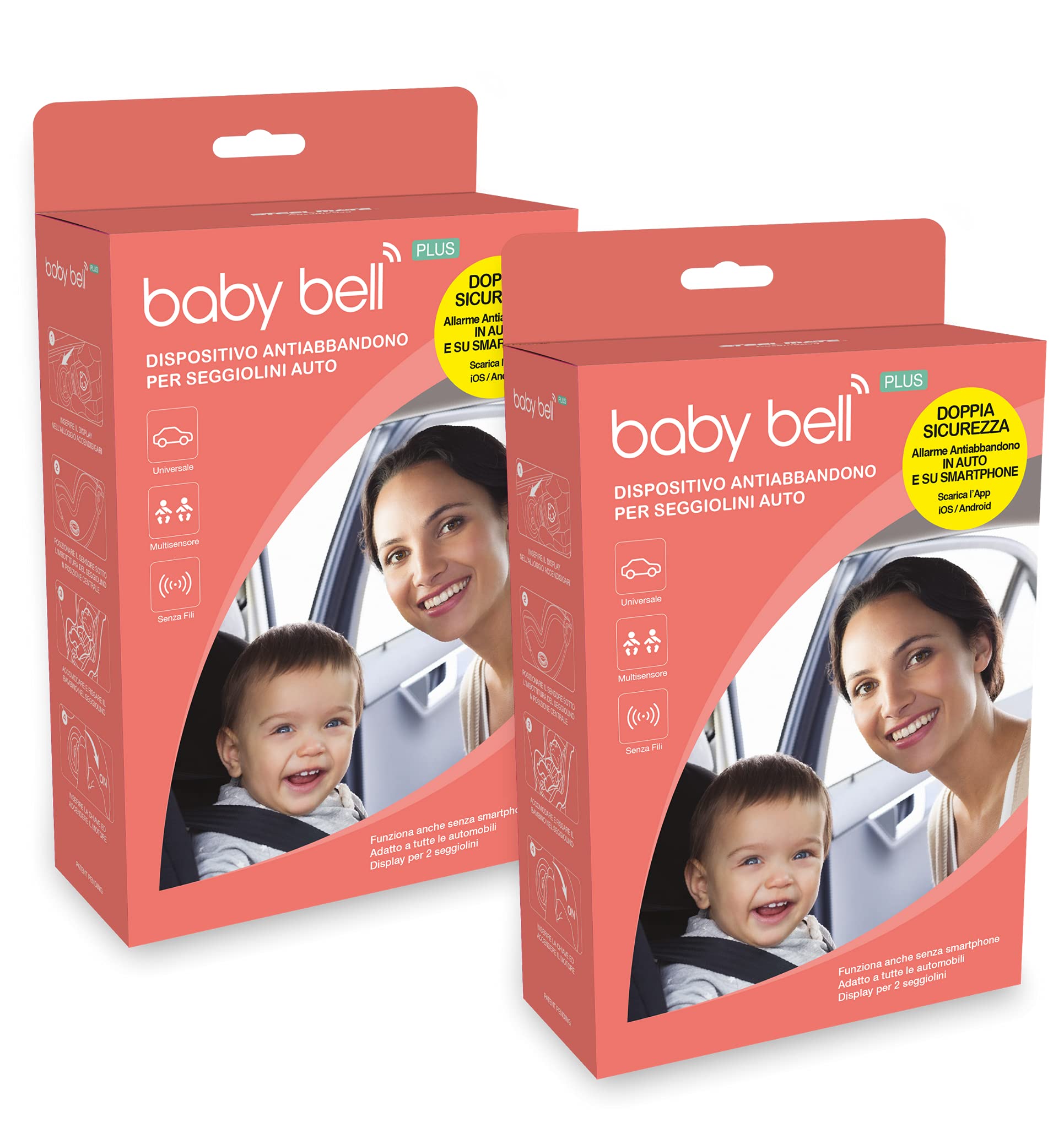 Baby Bell Family PLUS - acquista il miglior dispositivo anti abbandono per  2 seggiolini auto