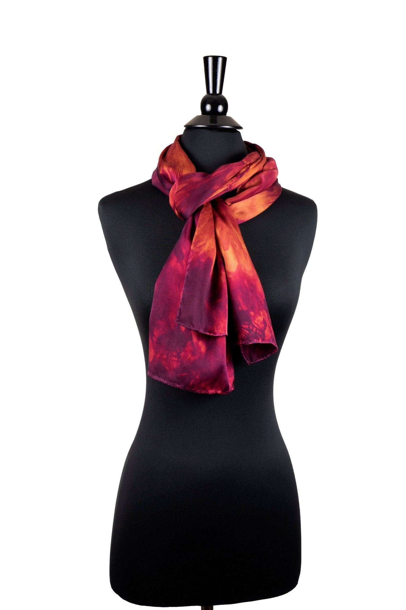 Autumn Red Silk Scarf - Sherri O Designs