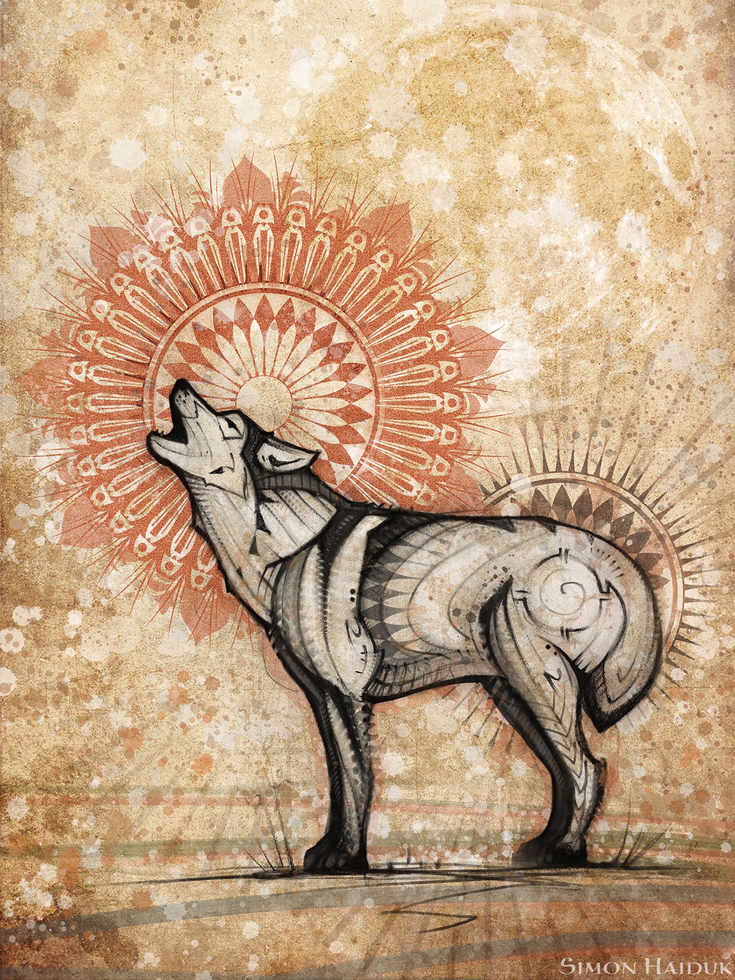 Spirit Wolf - Paper Prints - Simon Haiduk Art