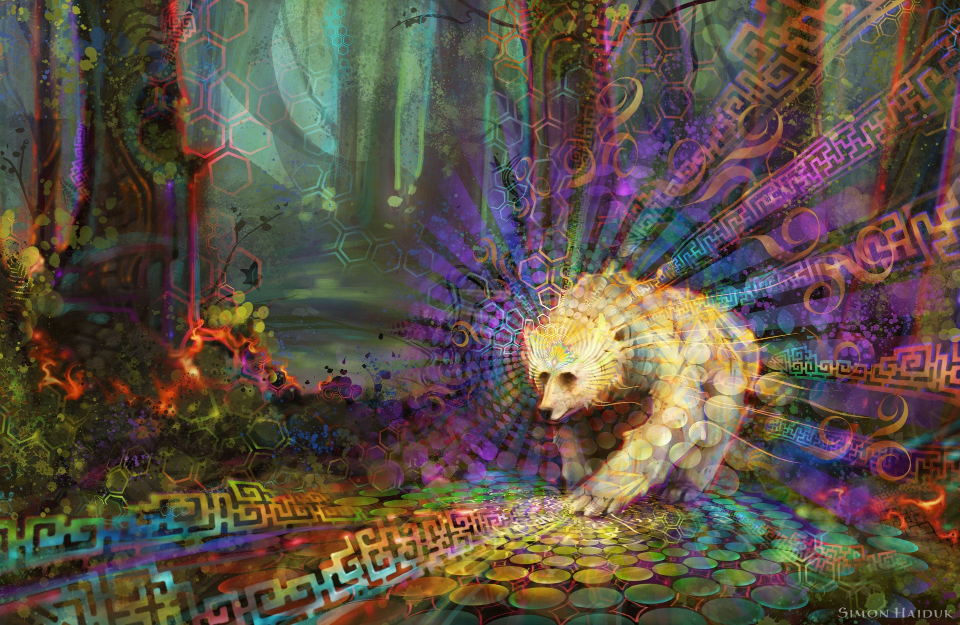 Spirit Bear - Tapestry - Simon Haiduk Art