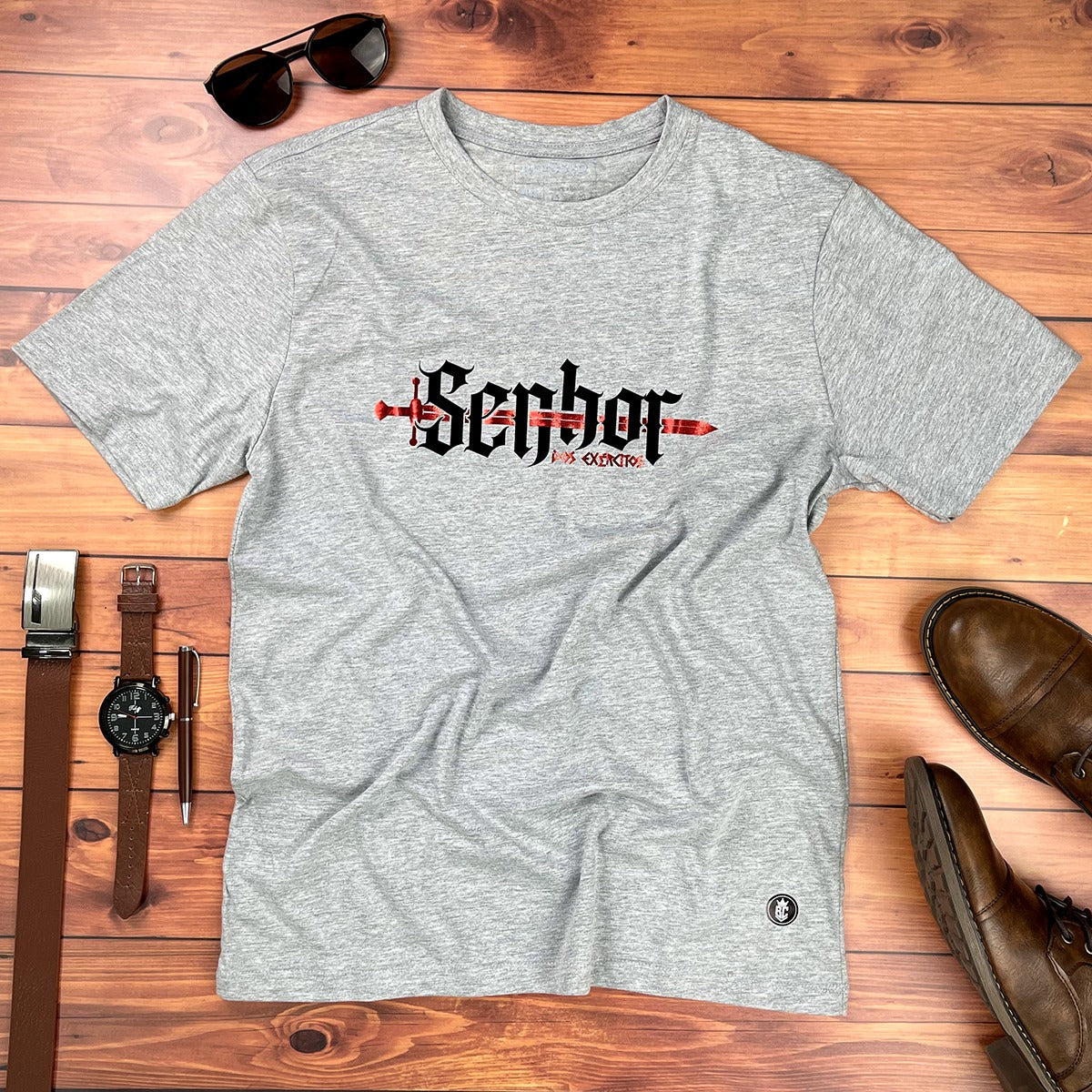 Camiseta Masculina Cinza Senhor dos Exércitos