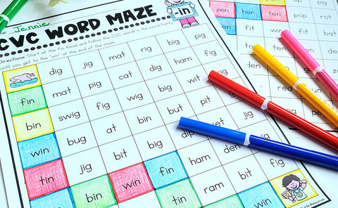 CVC Words Activities Mazes