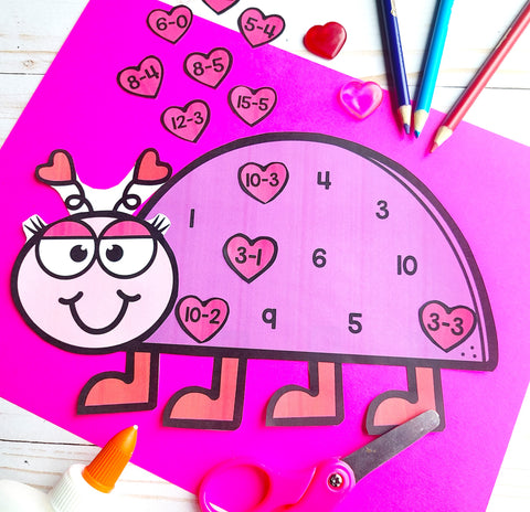 Valentine Subtraction Math Craft