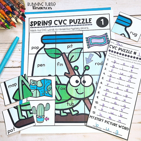 Free CVC Puzzle for Kindergarten