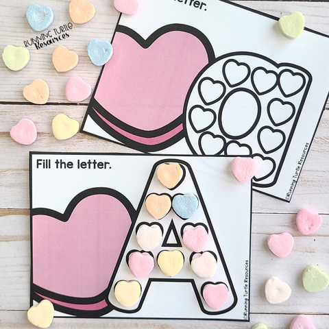 Valentine Letter Formation with Candy Hearts