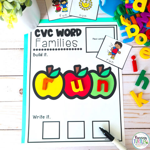 Fall Apple CVC Word Mat