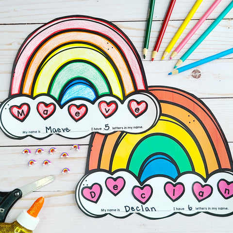 St Patricks Day Rainbow Name Craft
