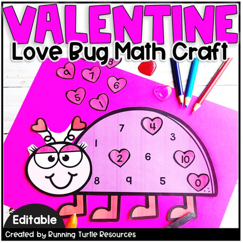 Editable Valentine Math Craft