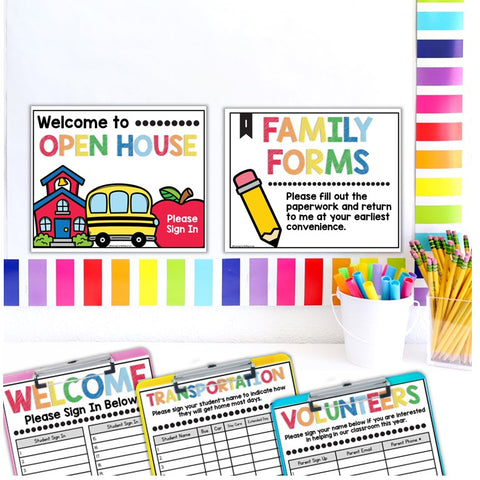 Classroom Open House Forms