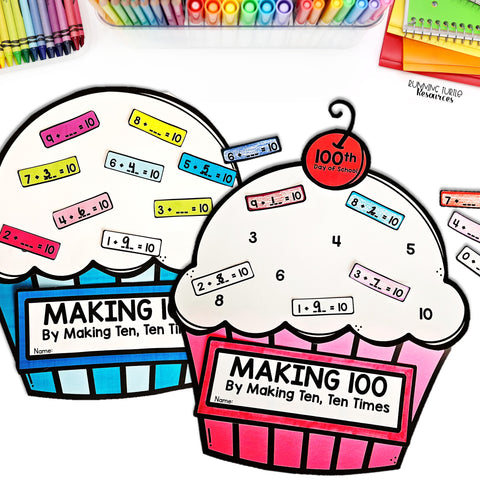 100th day of school math craft for kindergarten