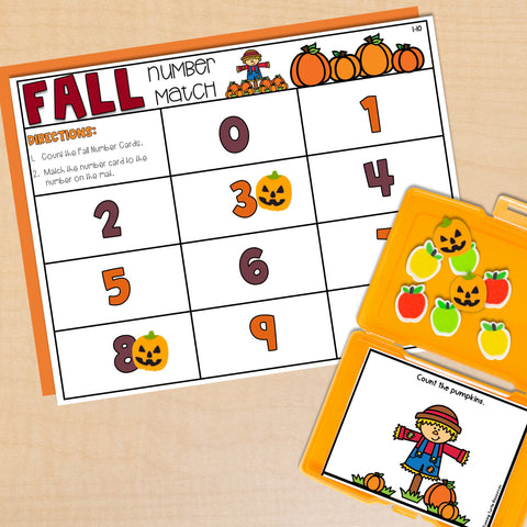 Fall Pumpkin Math, Count and Cover Activities for Kindergarten