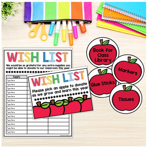 Classroom Wish List Form