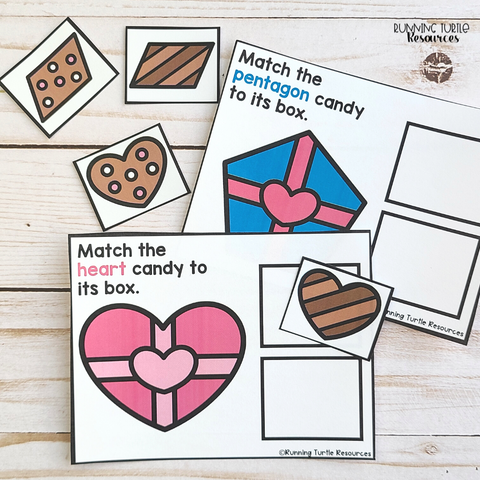 Valentine's Day Shape Task Box Activities for Kindergarten