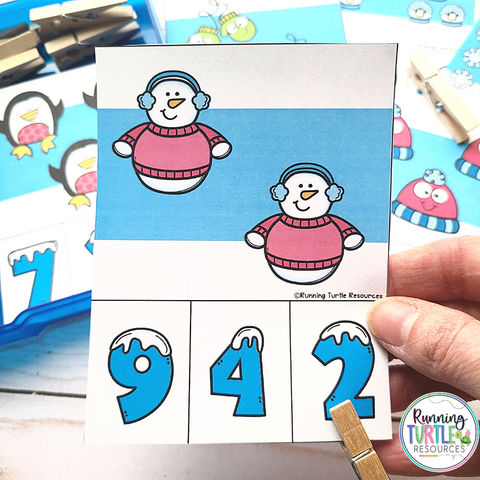 Winter Number Clip Cards