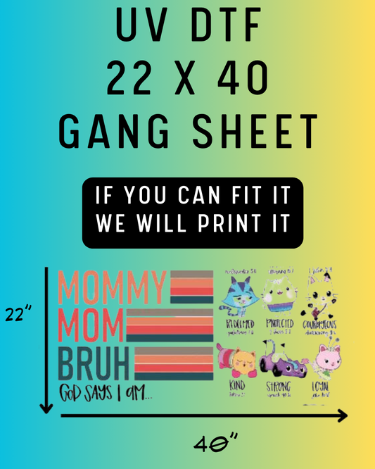 Custom UV DTF Gang Sheet, Decals, Stickers, Uv DTF Transfers, High Quality,  Wholesale Prices 
