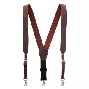 Mens Creased Leather Suspenders with Swivel Hook Ends - JAXOutdoorGearFarmandRanch