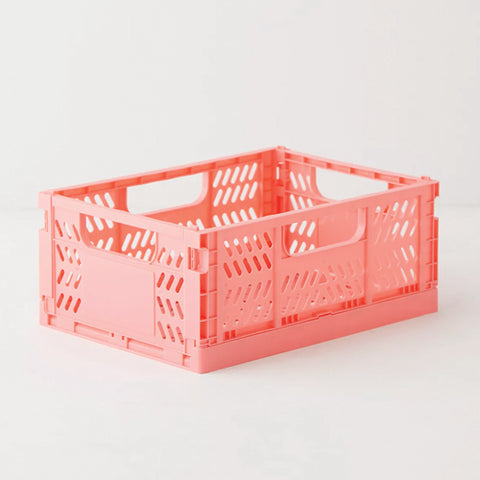 colorful storage crate for cosy cubicle