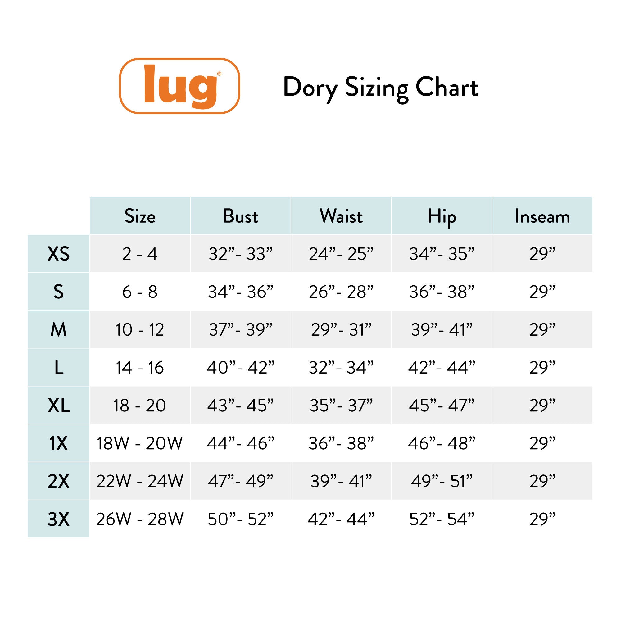 size chart