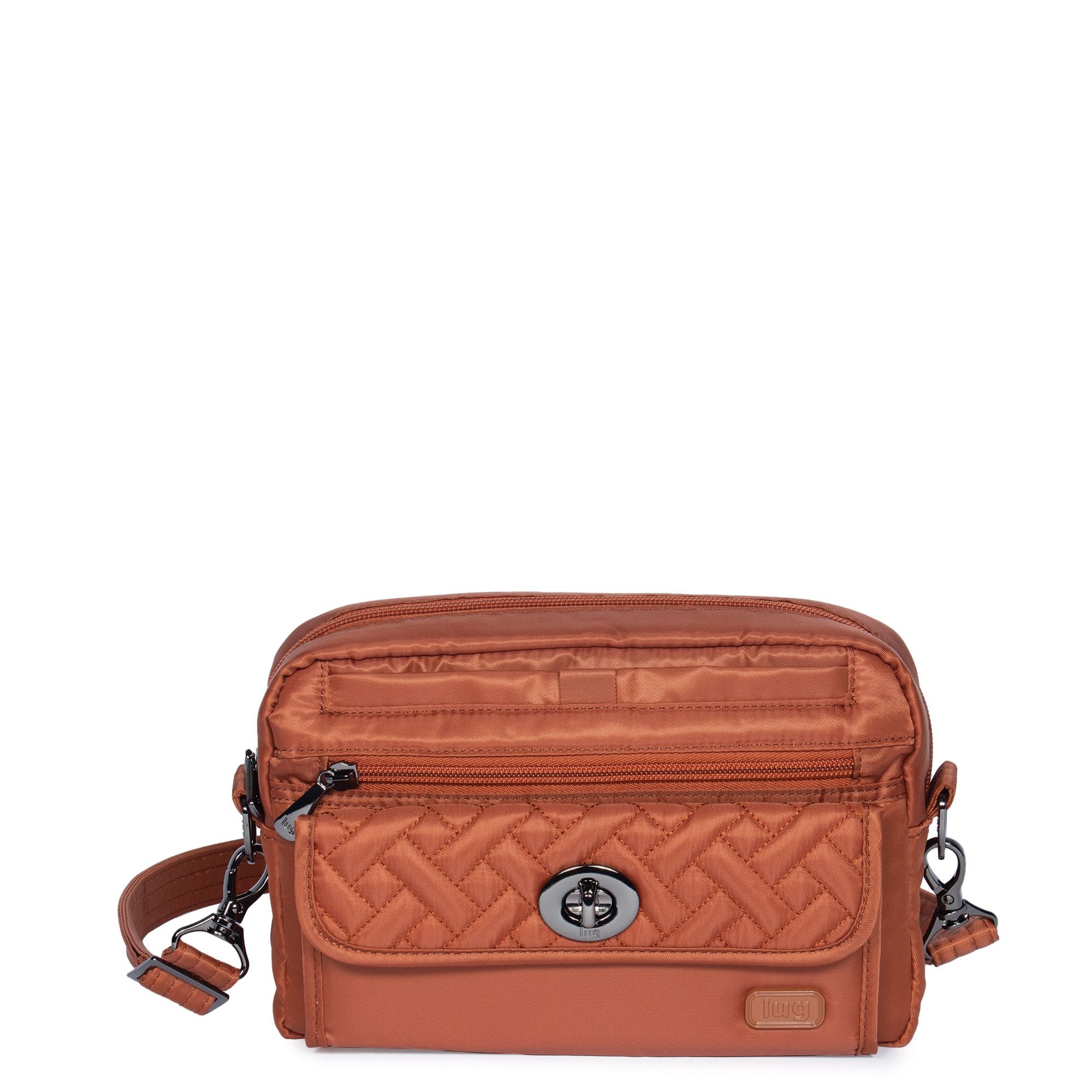 Glamfox - Checker Multi Pouch Crossbody Bag - 2 Colors Available - Brown